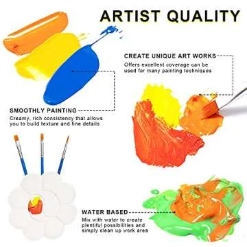 Aen Art Acrylic Paint, 24 Colors Craft Paint Supplies for Canvas, Wood, Ceramic, Rich Pigments Paint...