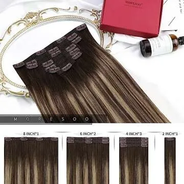 Moresoo Clip in Human Hair Extensions for Instant Glamour