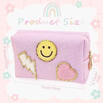 dark swan Preppy Makeup Bag Pu Leather Portable Waterproof Cosmetic Bag Travel Makeup Bag Organizer ...