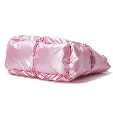 Puffer Tote Bag for Women Quilted Puffy Handbag Light Winter Down Cotton Padded Shoulder Bag Down Padding Tote Bag