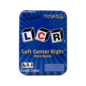 LCR Left Center Right Dice Game Blue Tin Fun for All Ages