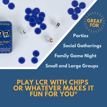 LCR Left Center Right Dice Game Blue Tin Fun for All Ages