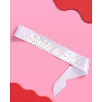xo, Fetti Bride to Be Iridescent Sash | Bachelorette Party Decorations, Last Disco, Pastel Bridal Sh...