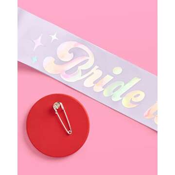 xo, Fetti Bride to Be Iridescent Sash | Bachelorette Party Decorations, Last Disco, Pastel Bridal Shower Gift, Bridesmaid Favors