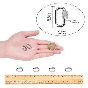 LiQunSweet 5 Pcs Stylish Brass Keychain Carabiners