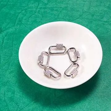 LiQunSweet 5 Pcs Stylish Brass Keychain Carabiners