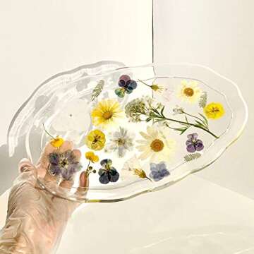 Silicone Resin Oval Tray Mold,Irregular Geode Agate Platter Epoxy Resin Casting Molds for Making Faux Agate Tray,Jewelry Storage Plate Dinner Dish Casting Mold Home Decoration