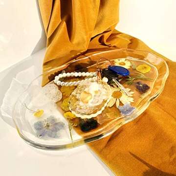 Silicone Resin Oval Tray Mold,Irregular Geode Agate Platter Epoxy Resin Casting Molds for Making Faux Agate Tray,Jewelry Storage Plate Dinner Dish Casting Mold Home Decoration