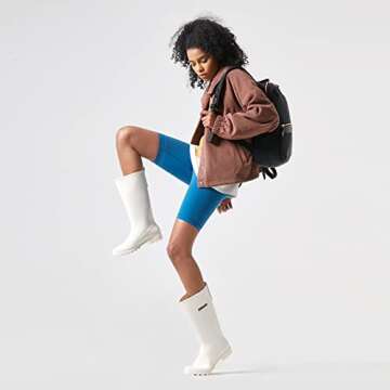Planone Tall Rain Boots - Fashionable Waterproof Ladies Boots