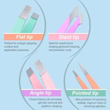 TsMADDTs Tweezers for Women Facial Hair - Precision Tweezers Set with Travel Case - Stainless Steel with Scissor, Mirror