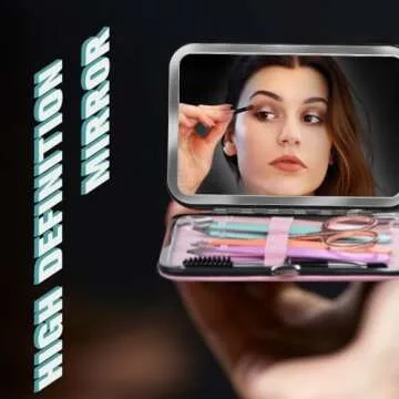 TsMADDTs Precision Tweezers & Mirror Set for Women