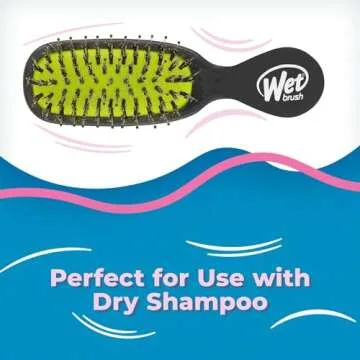 Wet Brush Mini Shine Enhancer Hair Brush, Black - Exclusive Ultra-soft IntelliFlex Bristles - Natural Boar Bristles for All Hair Types - For Women, Men, Wet and Dry Hair