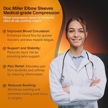 Doc Miller Compression Elbow Brace for Pain Relief and Support