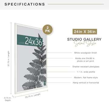MCS Studio Gallery 24x36 Poster Frame for Photos & Art