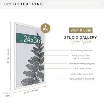 MCS Studio Gallery 24x36 Poster Frame for Photos & Art