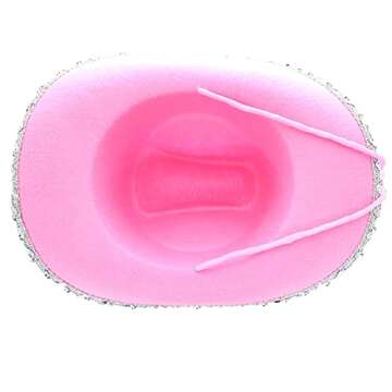 GiftExpress Pink Cowboy Hat With Tiara - CHILD SIZE, Pinky Felt Cowboy Hat for Western Costume, CowGirl Pretend Plays