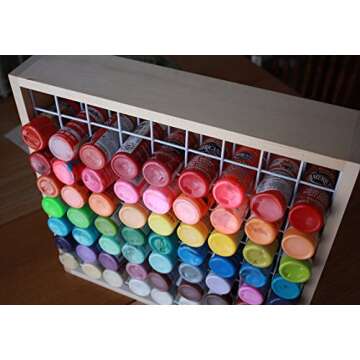 Wooden Craft Paint Storage Rack - Holds 81 Standard Size 2oz. Bottles of Paint.