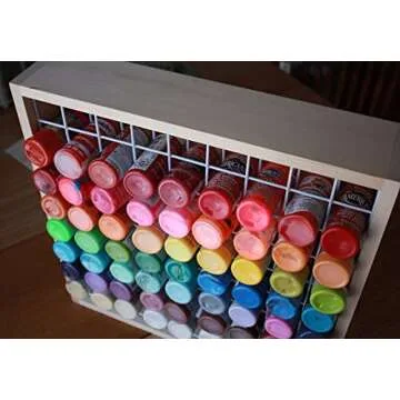 Wooden Craft Paint Storage Rack - Holds 81 Standard Size 2oz. Bottles of Paint.