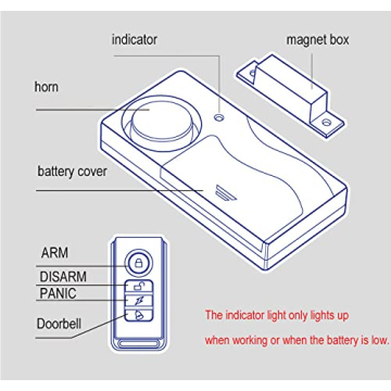 Wireless Door Alarms with Remote - 2 Pack