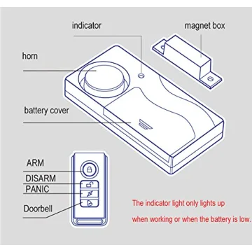 Wireless Door Alarms with Remote - 2 Pack