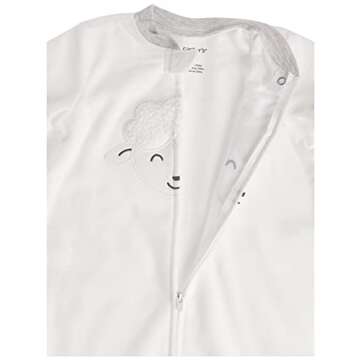 Carter's unisex baby 2-pack Microfleece Sleepbag Wearable Blanket, Grey Elephant/White Sheep, Small US