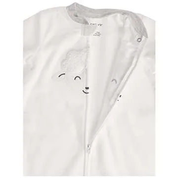 Carter's unisex baby 2-pack Microfleece Sleepbag Wearable Blanket, Grey Elephant/White Sheep, Small US