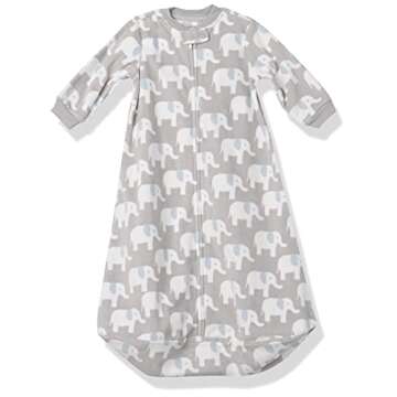 Carter's unisex baby 2-pack Microfleece Sleepbag Wearable Blanket, Grey Elephant/White Sheep, Small US