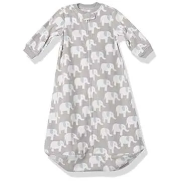 Carter's unisex baby 2-pack Microfleece Sleepbag Wearable Blanket, Grey Elephant/White Sheep, Small US