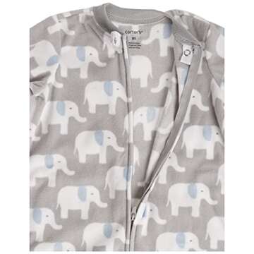 Carter's unisex baby 2-pack Microfleece Sleepbag Wearable Blanket, Grey Elephant/White Sheep, Small US