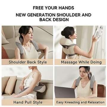 SORELAX Mini Shiatsu Neck Massager, Shoulder Neck Massager with Heat for Pain Relief Deep Tissue, Neck, Back, Shoulder, Leg Electric Kneading Massager, Perfect Gifts for Men Women Dad Mom (Grey)