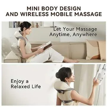 SORELAX Mini Shiatsu Neck Massager, Shoulder Neck Massager with Heat for Pain Relief Deep Tissue, Neck, Back, Shoulder, Leg Electric Kneading Massager, Perfect Gifts for Men Women Dad Mom (Grey)
