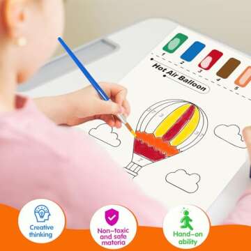 Paint with Water Coloring Books for Kids - Dinosaur Theme Art Kit with Brushes