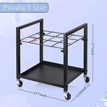 Cathyeen Blueprint Storage Rack Blueprint Holder Metal Blueprint Storage Cart with Wheels 12 Slots R...