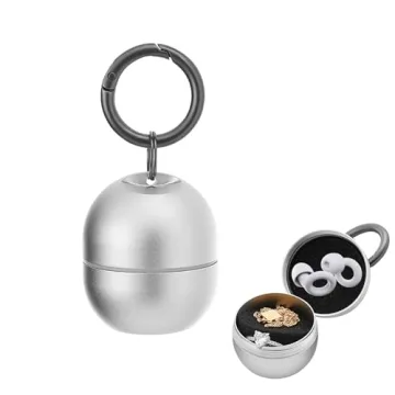 Jewelry Storage Box Case with Keychain - Portable Ring Holder
