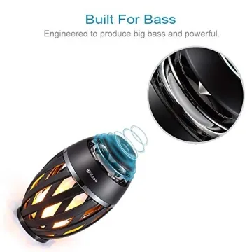 Outdoor Waterproof Bluetooth Speaker with Torch Light