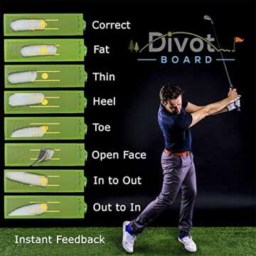 Divot Board - The Original Patented Low Point and Swing Path Trainer - Instant Feedback. Anytime. Anywhere - See Your Swing Path and Learn Every Time You Hit The Ball!