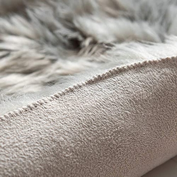 Carvapet Luxury Soft Faux Sheepskin Area Rug 2ft x 3ft Grey