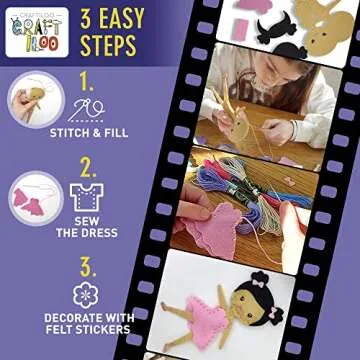 CRAFTILOO Ballerina Dancers Sewing Kit for Kids