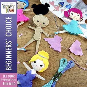 CRAFTILOO Ballerina Dancers Sewing Kit for Kids