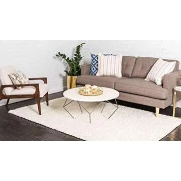 Unique Loom Solid Shag Area Rug in Pure Ivory - 10' x 13' 1"