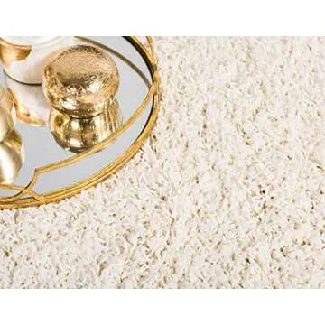 Unique Loom Solid Shag Area Rug in Pure Ivory - 10' x 13' 1"