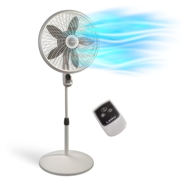 Lasko Cyclone Pedestal Fan, Adjustable Height, Remote Control, Timer, 3 Speeds, for Bedroom, Kitchen...