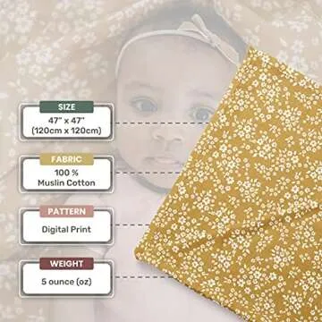 Mini Wander Floral Muslin Swaddle Blanket for Babies