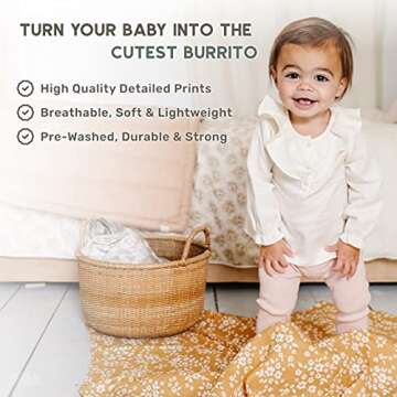 Mini Wander Floral Muslin Swaddle Blanket for Babies