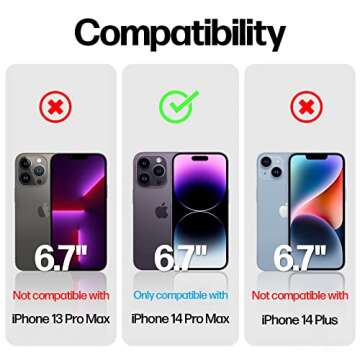 Power Theory 2-Pack Privacy Screen Protector for iPhone 14 Pro Max Premium Shatter Resistant Tempered Glass 9H Hardness, Anti Spy, Easy Install, [Bubble Free, Case Friendly, Anti-Scratch, Anti-Smudge]