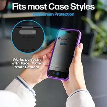 Power Theory 2-Pack Privacy Screen Protector for iPhone 14 Pro Max Premium Shatter Resistant Tempered Glass 9H Hardness, Anti Spy, Easy Install, [Bubble Free, Case Friendly, Anti-Scratch, Anti-Smudge]