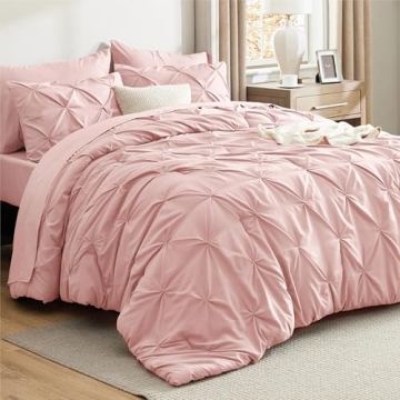 Bedsure Queen Comforter Set - Elegant 7 Pieces for Christmas