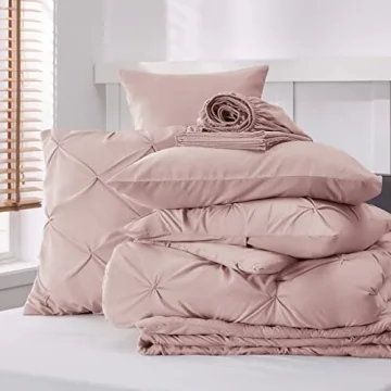 Bedsure Queen Comforter Set - Elegant 7 Pieces for Christmas
