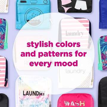 Miamica Soft Travel Laundry Bag with Zipper and Drawstring, Gray, 21” x 22” – Keep Your Dirty Clothes Separate and Your Suitcase Organized – Expandable, Durable, and Foldable Laundry Bag