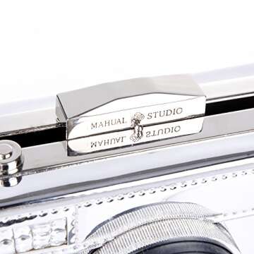 QZUnique Women's PU Film Camera Shaped Snapshot Casual Cross body Shoulder Handbag Purse